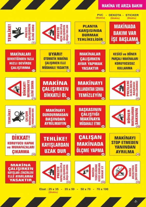 İş Güvenliği ve Uyarı Levhaları 15
