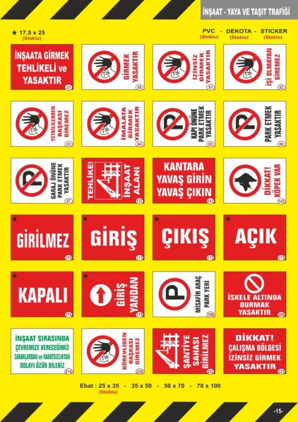 İş Güvenliği ve Uyarı Levhaları 26