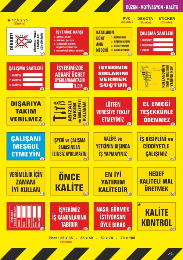 İş Güvenliği ve Uyarı Levhaları 7