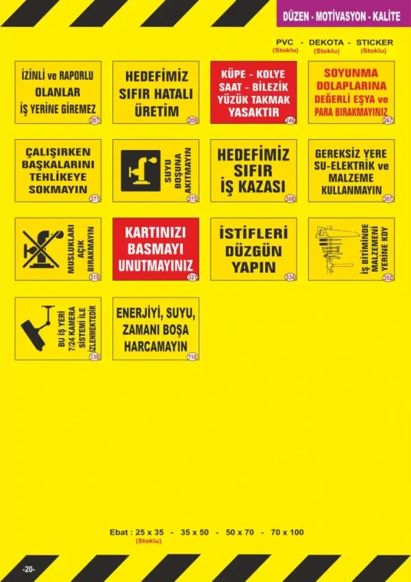 İş Güvenliği ve Uyarı Levhaları 8