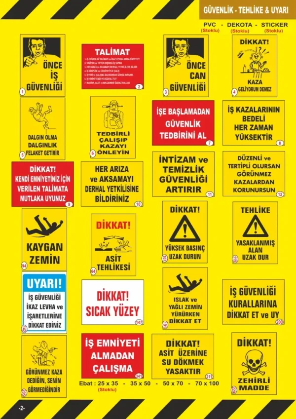 İş Güvenliği ve Uyarı Levhaları 9